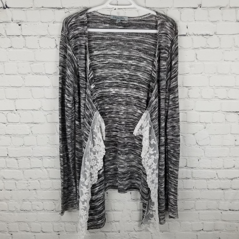 OLIVIA SKY | lace trimmed open cardigan
